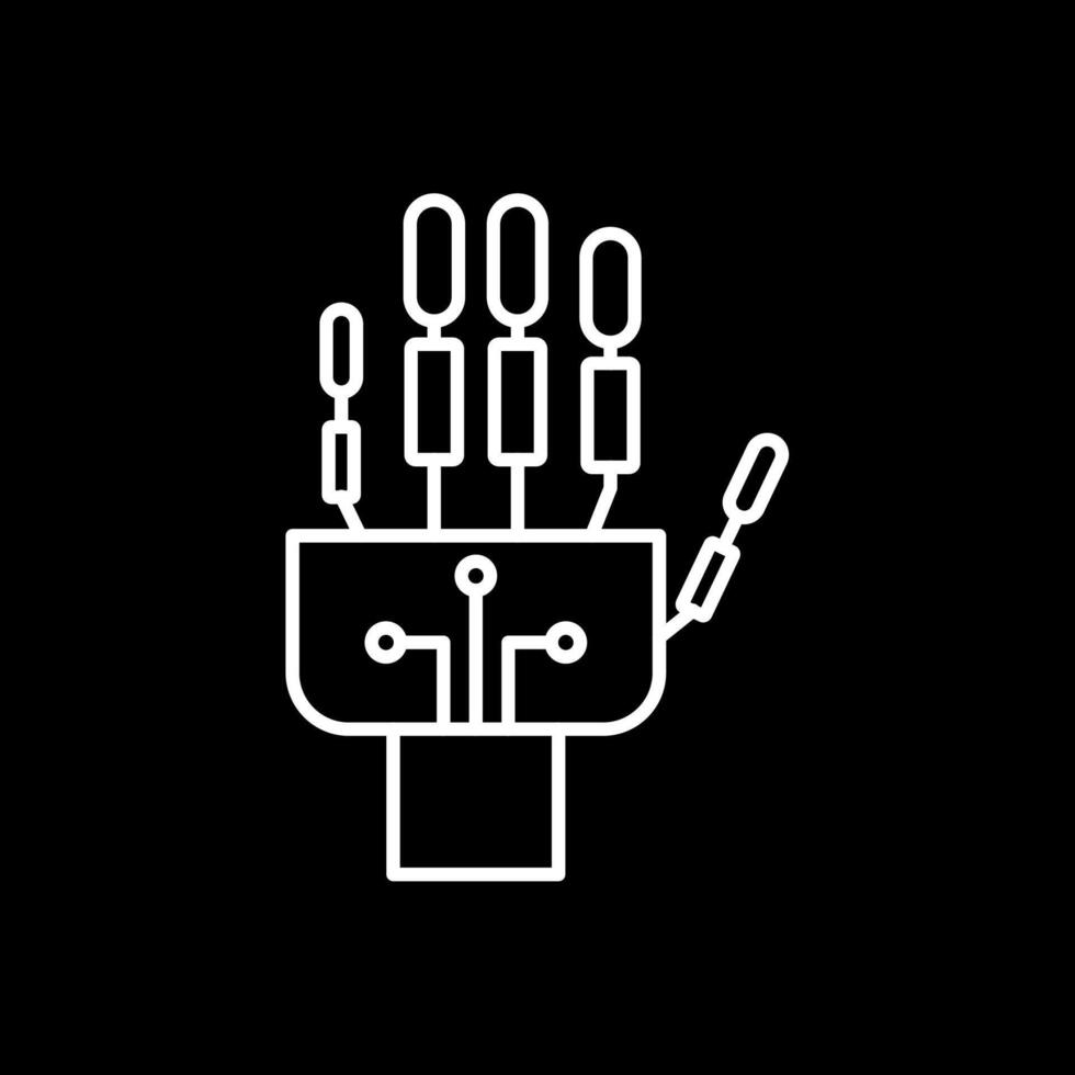 Robotics hand Line Inverted Icon vector