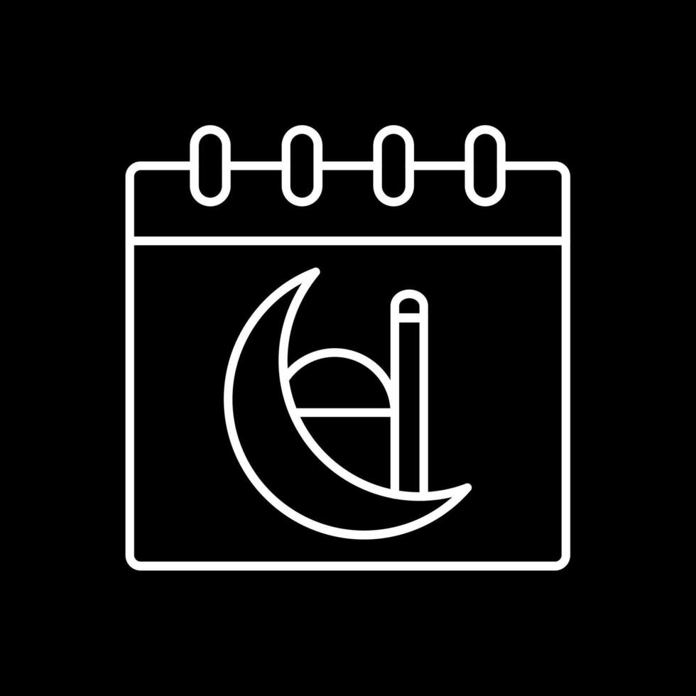 Calendar Line Inverted Icon vector