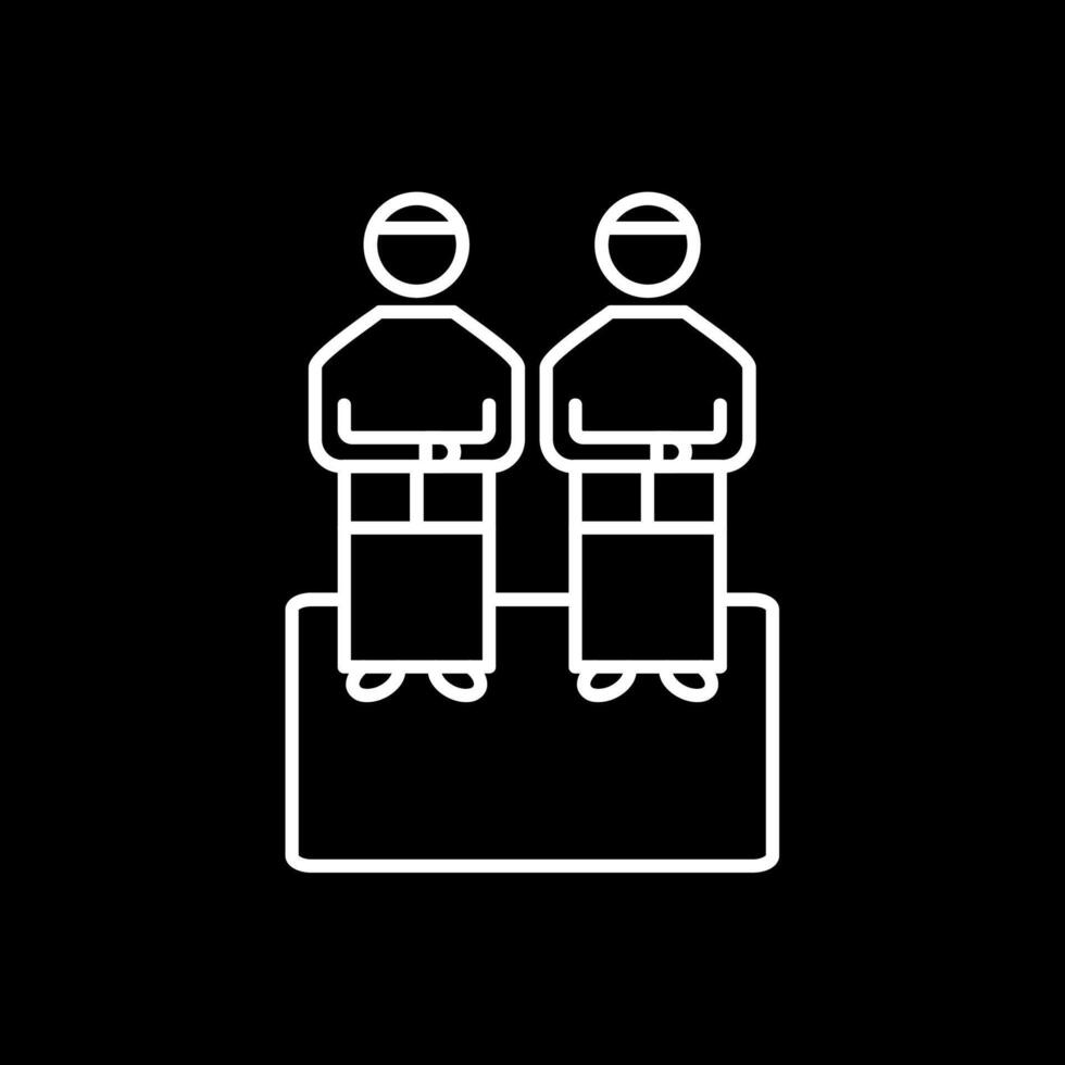 Salat Line Inverted Icon vector