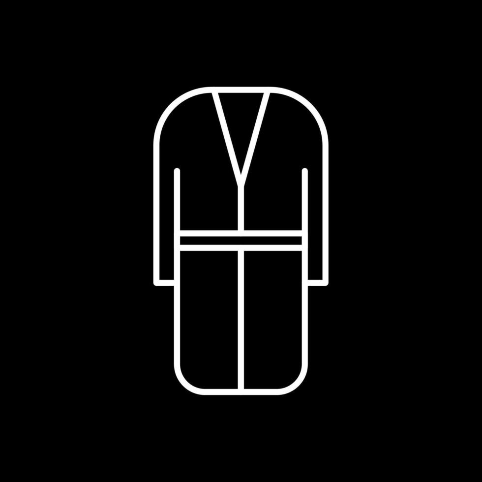 Bath Robe Line Inverted Icon vector