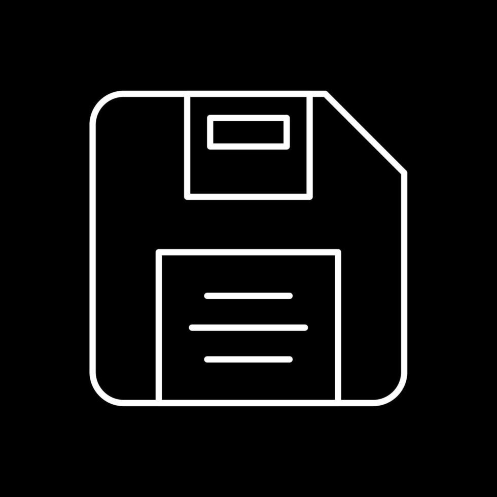 Diskette Line Inverted Icon vector