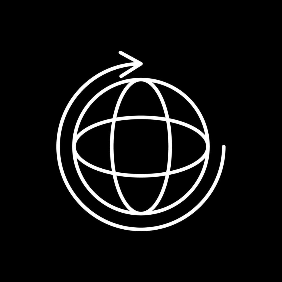 Earth Cycles Line Inverted Icon vector