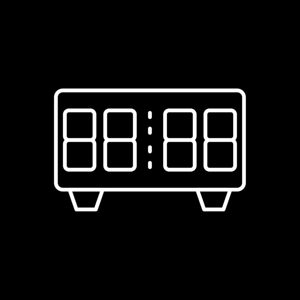 Digital Clock Line Inverted Icon vector