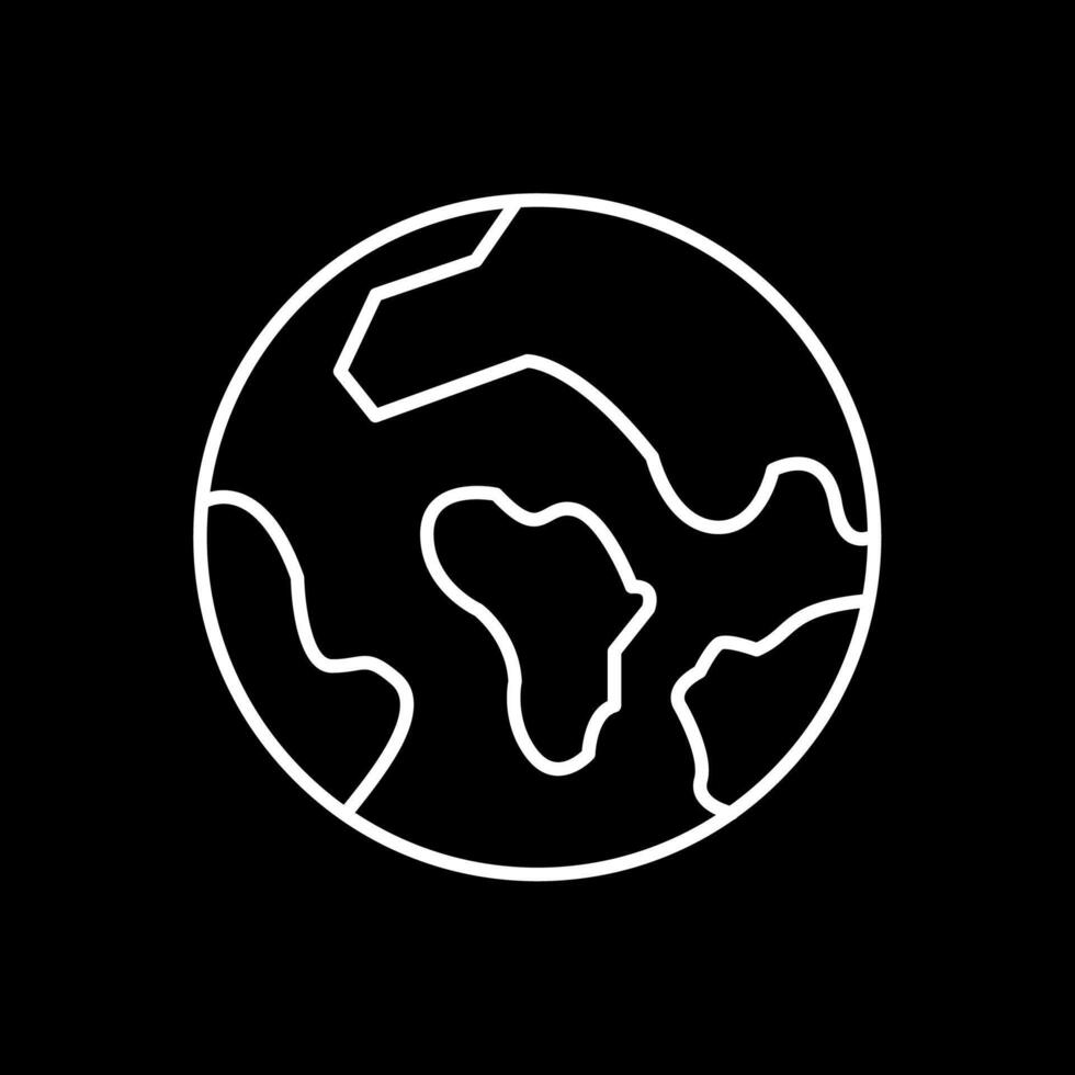 Earth Line Inverted Icon vector