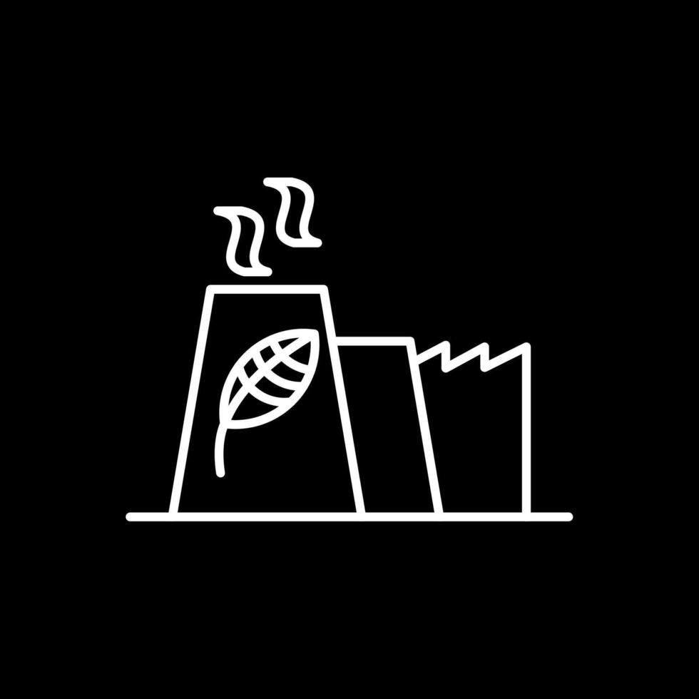 Eco Factory Line Inverted Icon vector