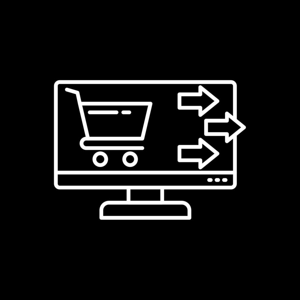 Checkout Line Inverted Icon vector