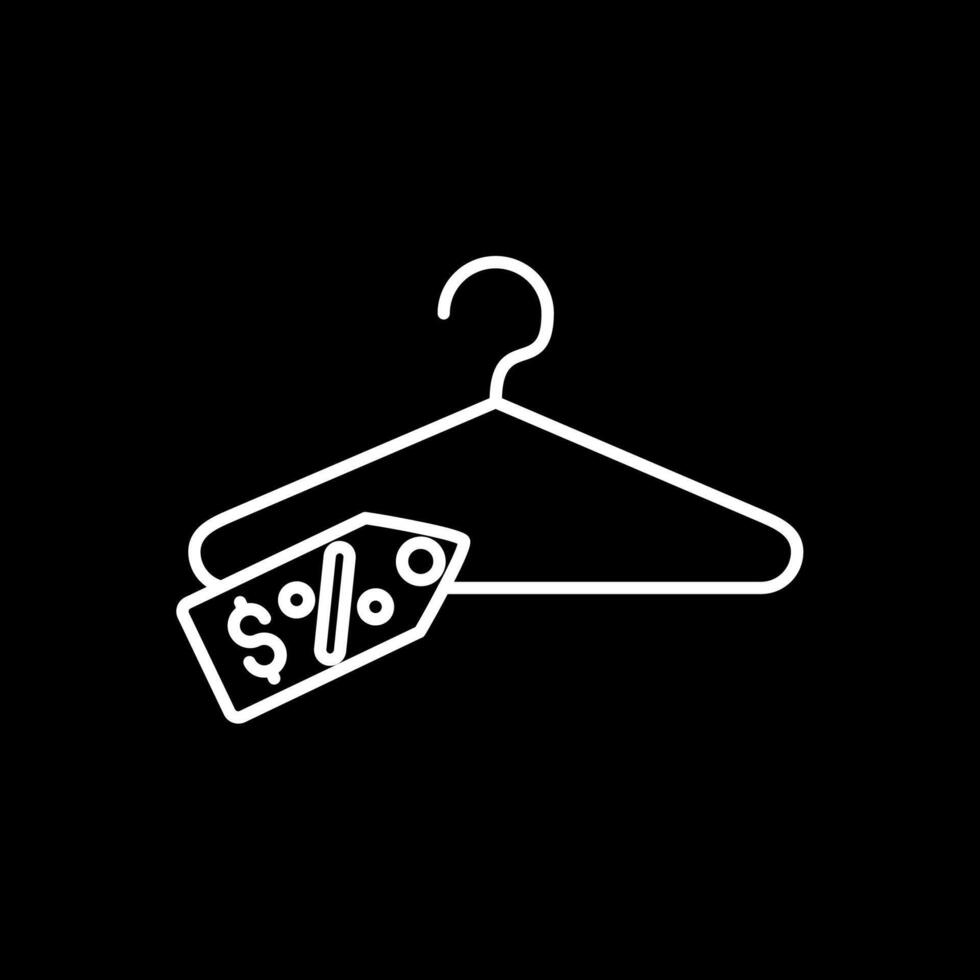 Clothes Hanger Line Inverted Icon vector