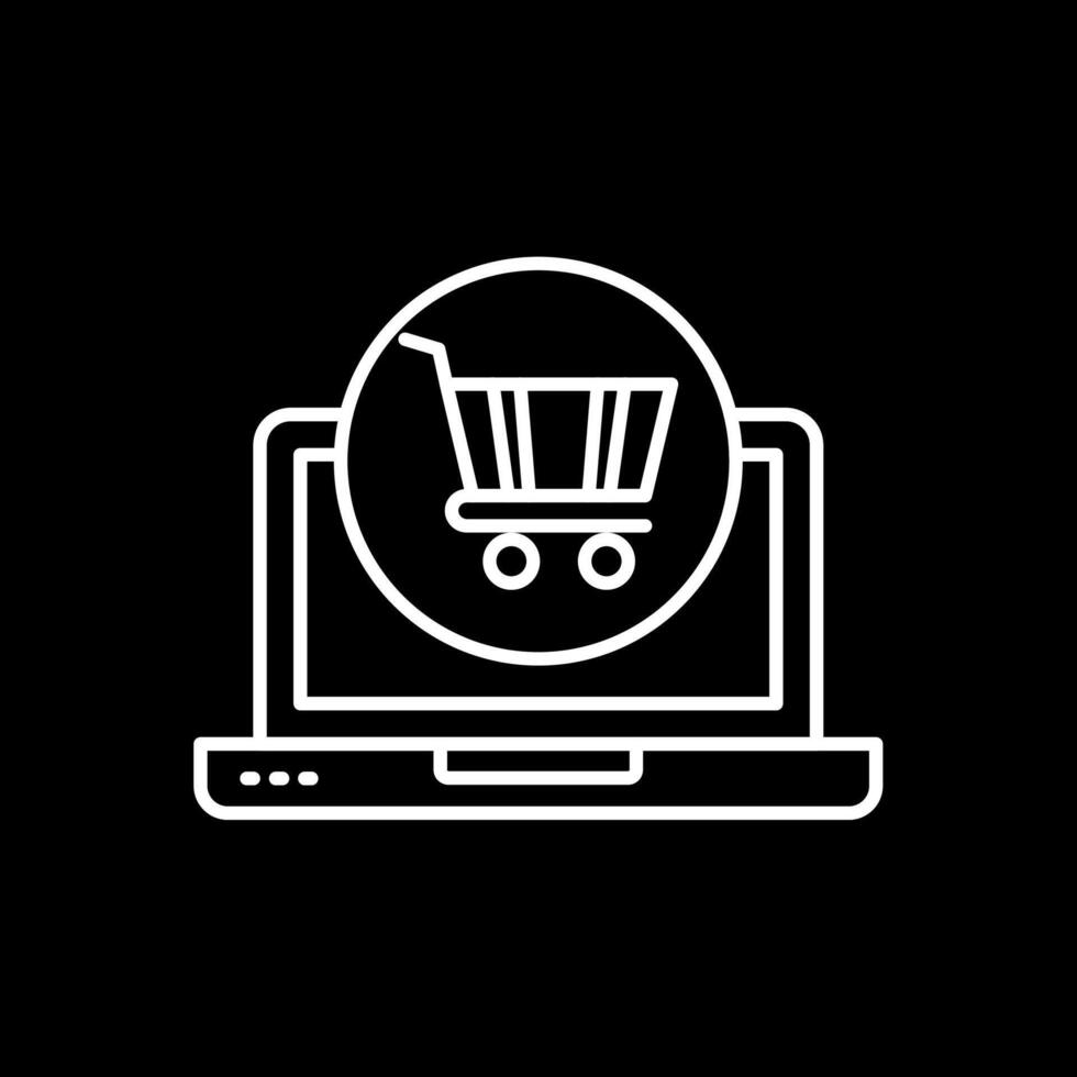 Shopping Online Line Inverted Icon vector