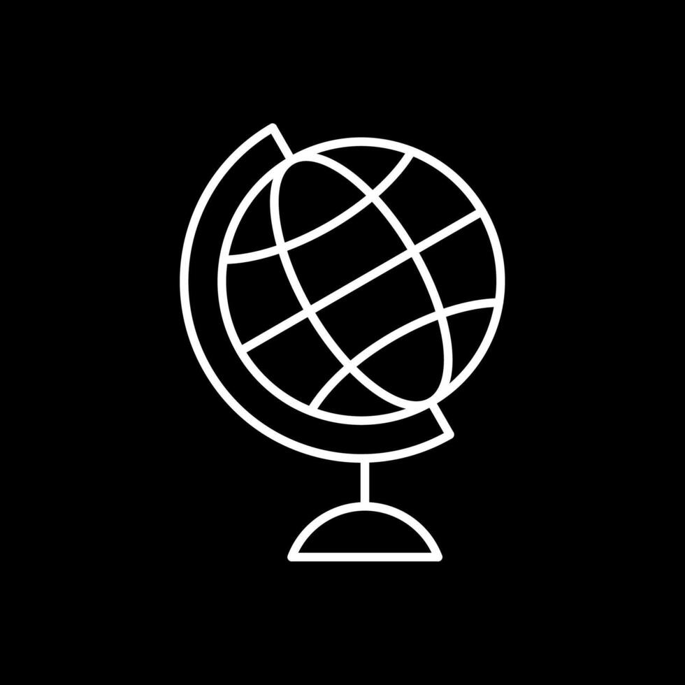 icono de línea de globo invertido vector