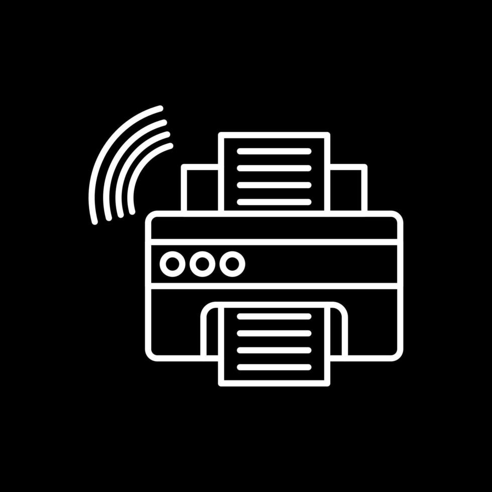 Printer Line Inverted Icon vector