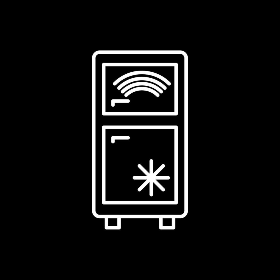 Smart Refrigerator Line Inverted Icon vector