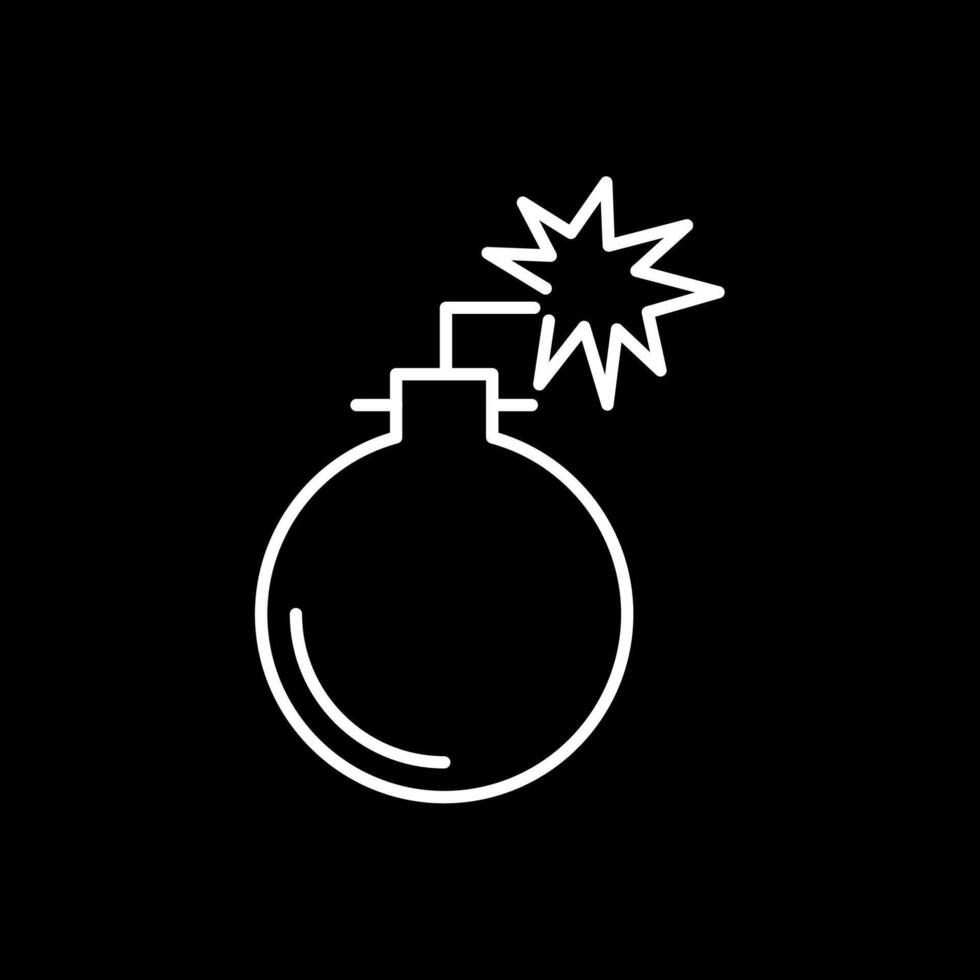 Bomb Line Inverted Icon vector