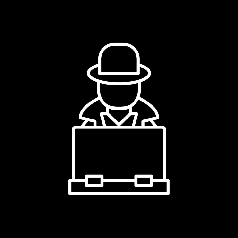 Hacker Line Inverted Icon vector