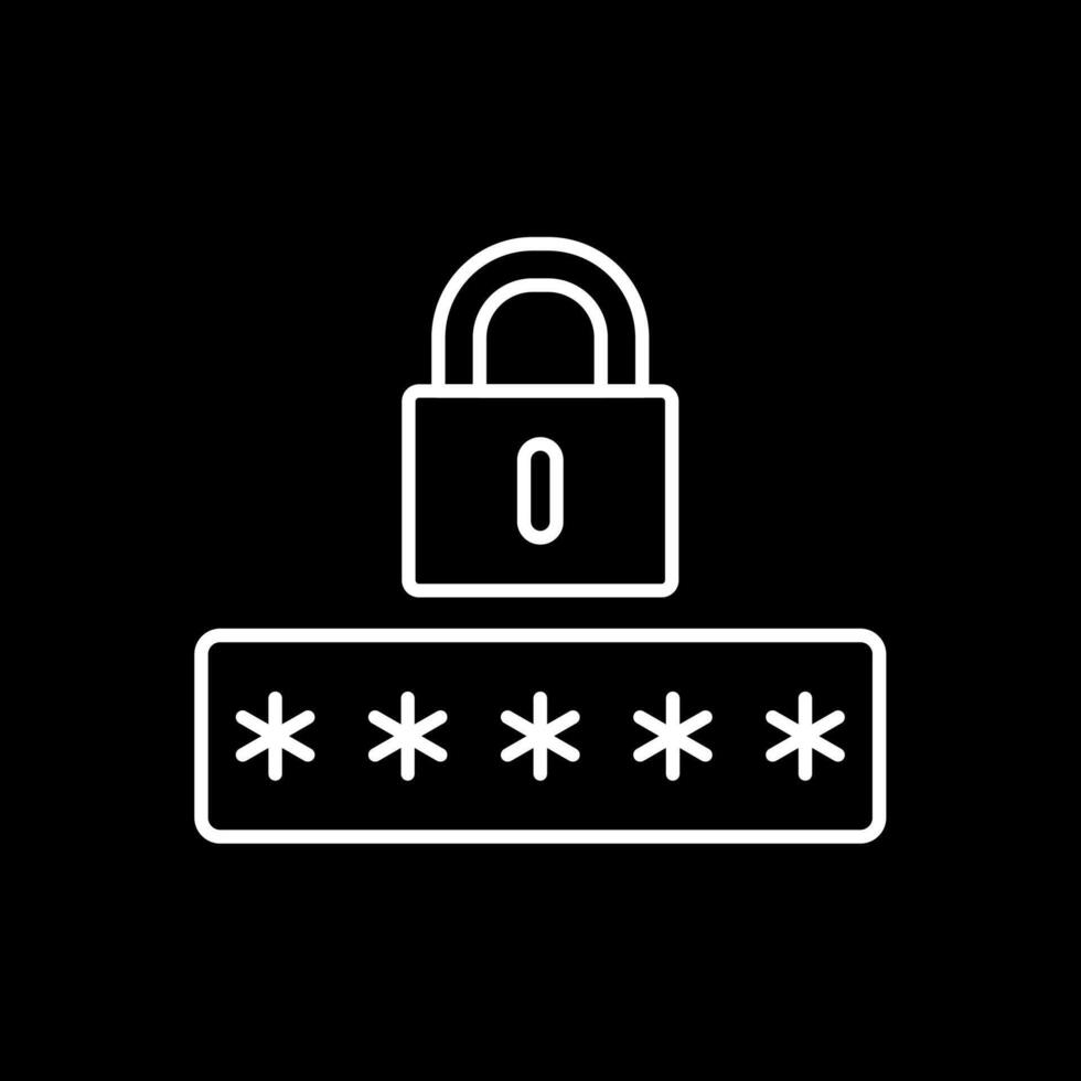 Password Line Inverted Icon vector