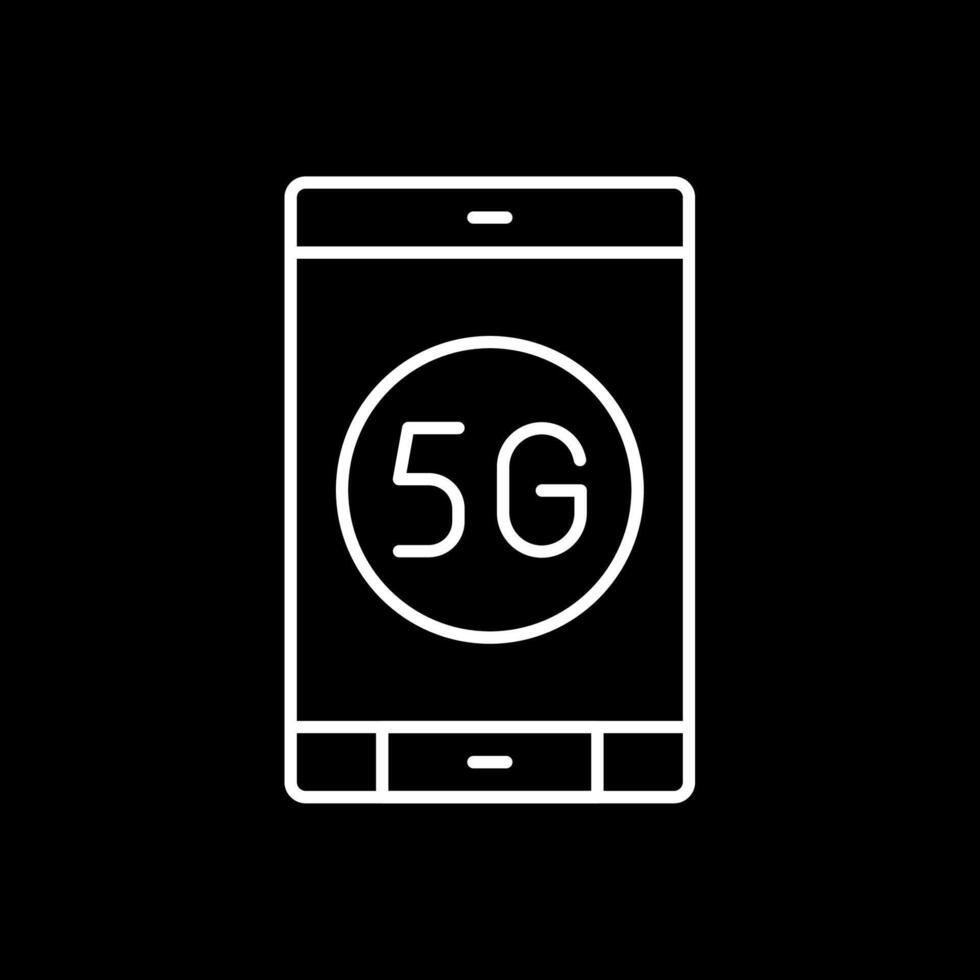 5g Line Inverted Icon vector