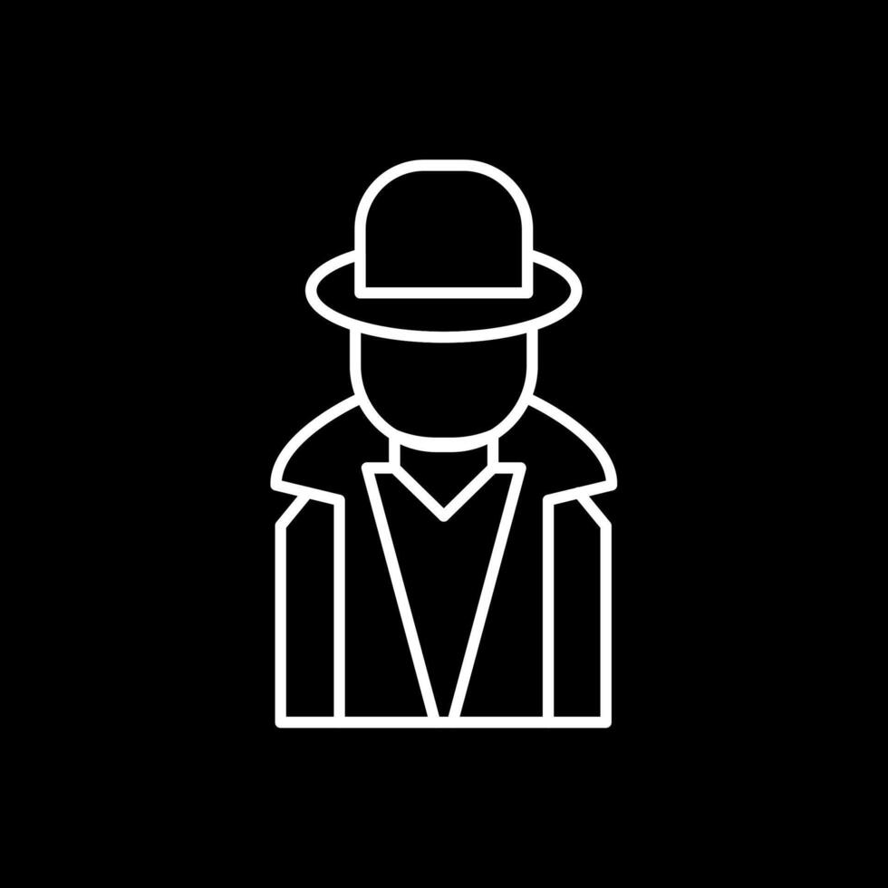 Hacker Line Inverted Icon vector