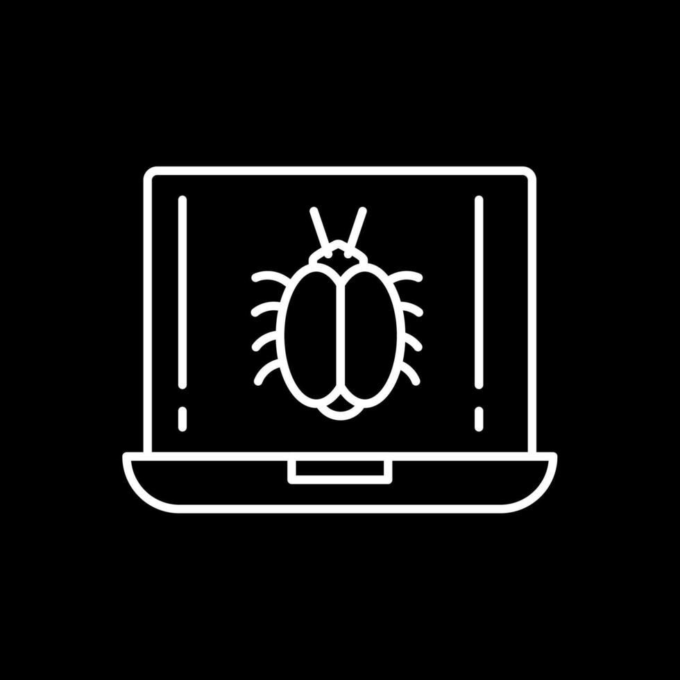 Bug Line Inverted Icon vector