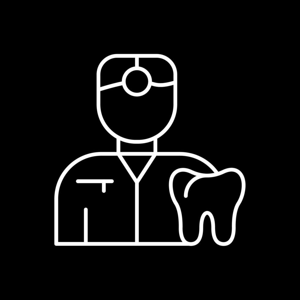 Dentist Line Inverted Icon vector