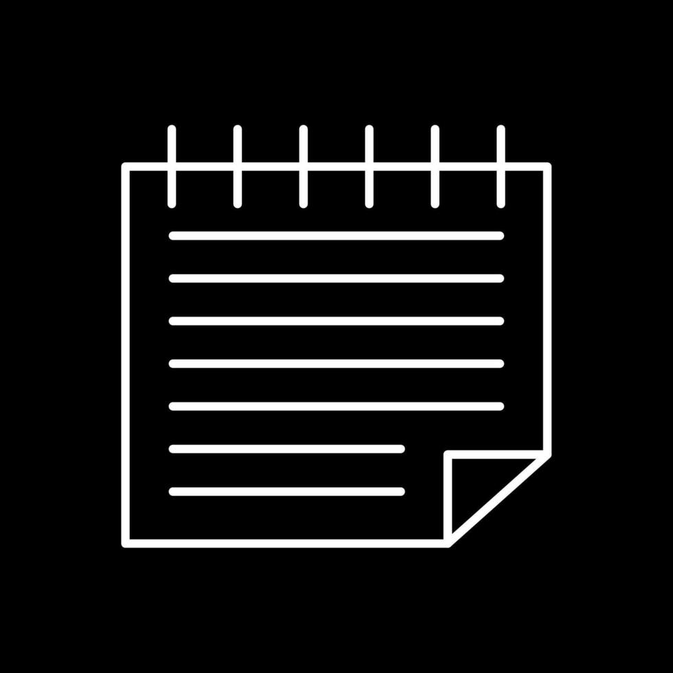 Notes Line Inverted Icon vector