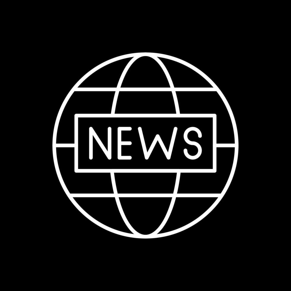 News Report Line Inverted Icon vector