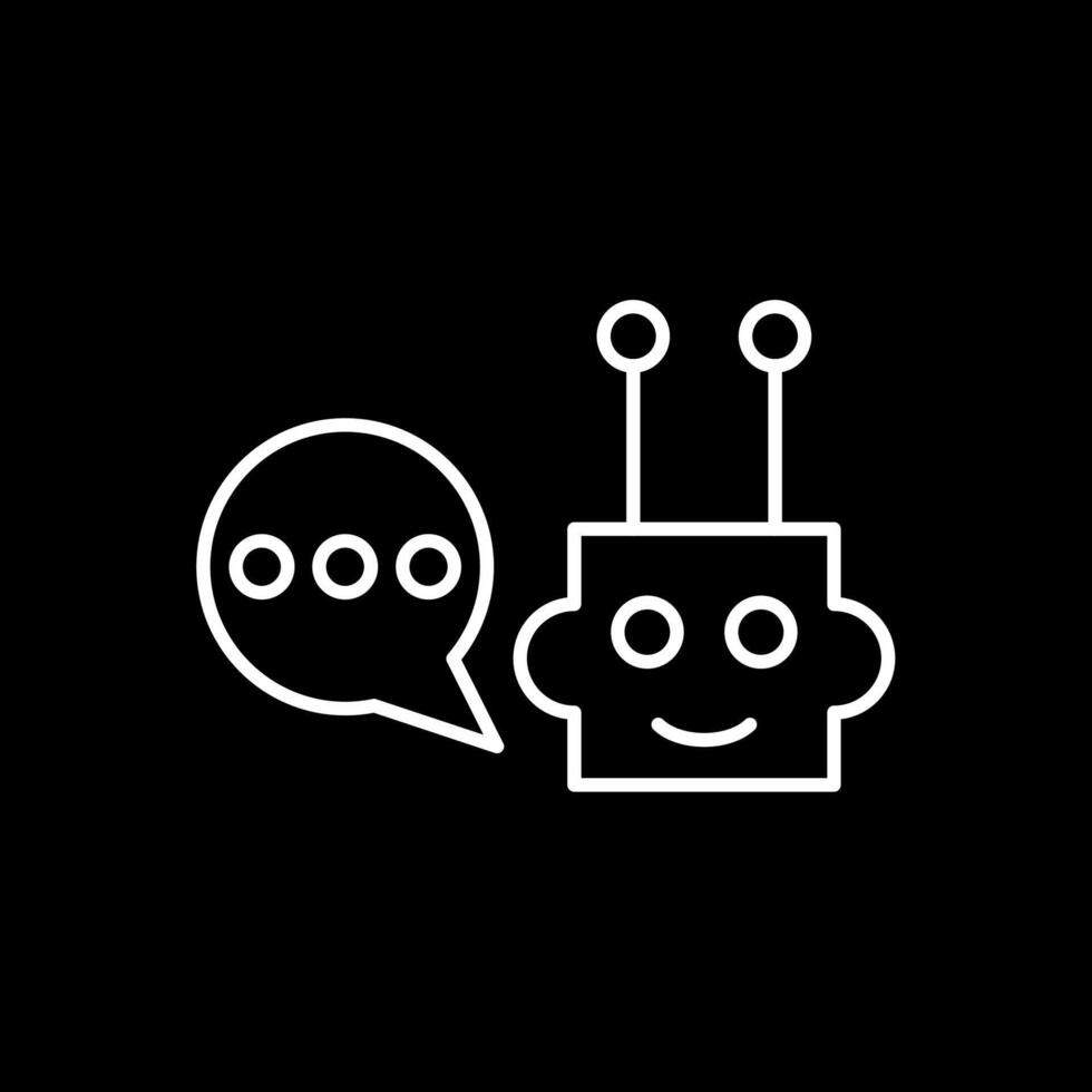 Chatbot Line Inverted Icon vector