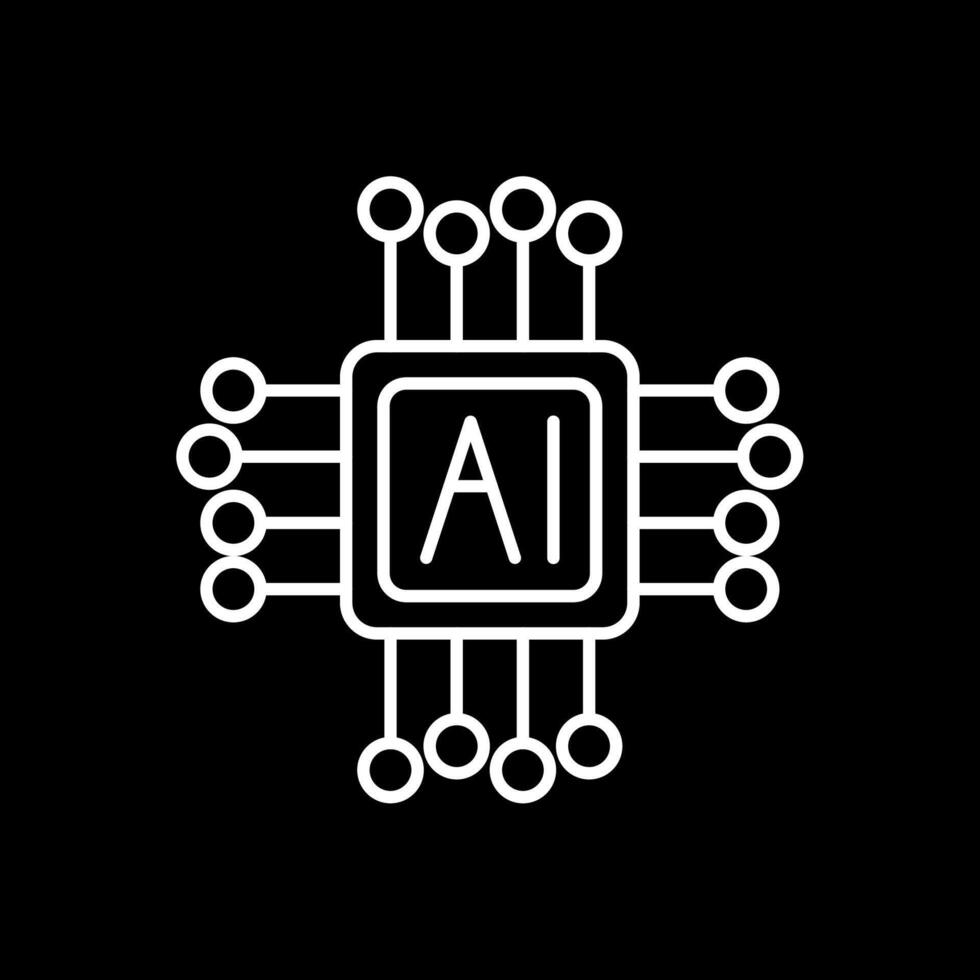 AI Line Inverted Icon vector