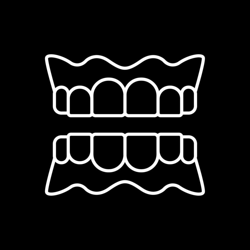 Denture Line Inverted Icon vector