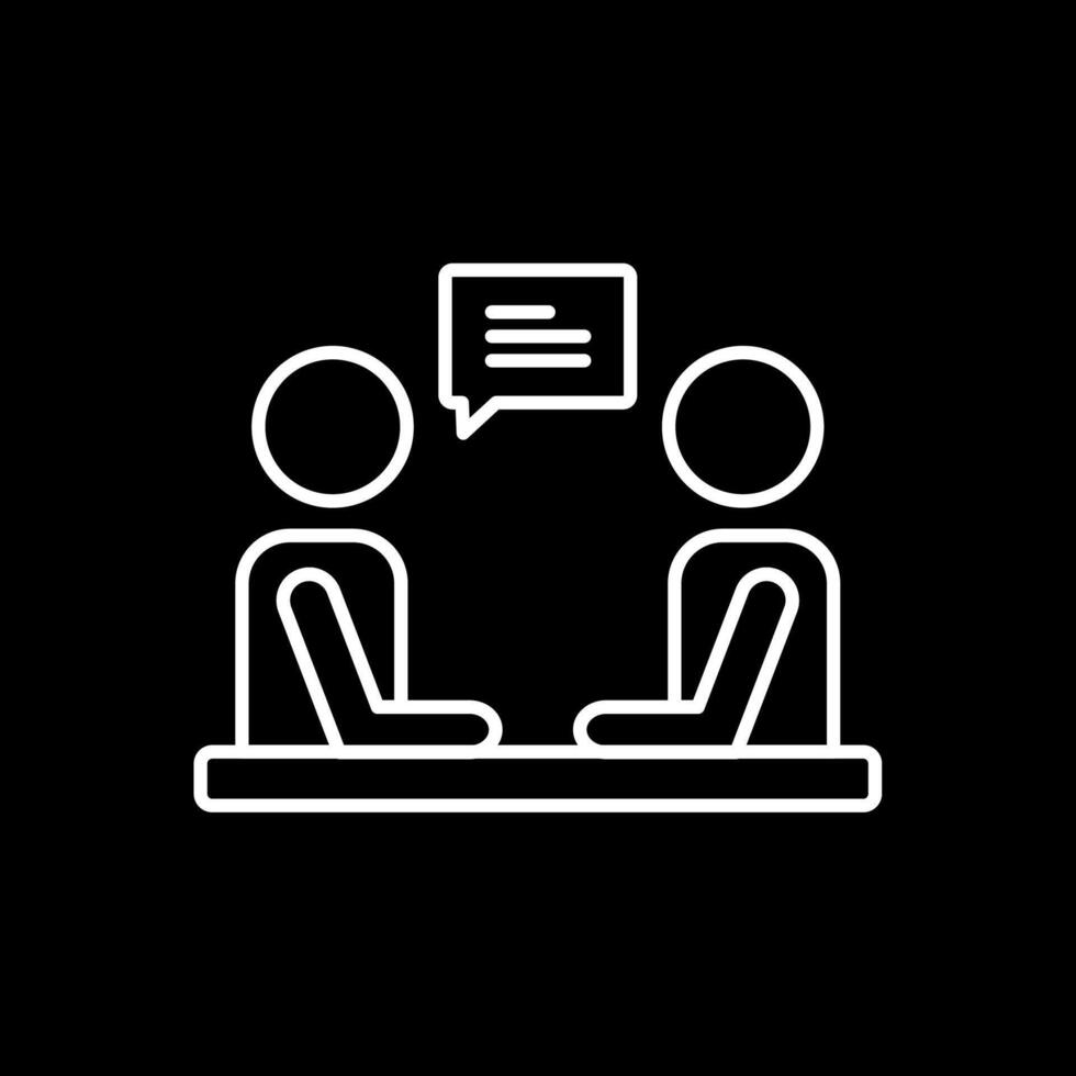 Interview Line Inverted Icon vector