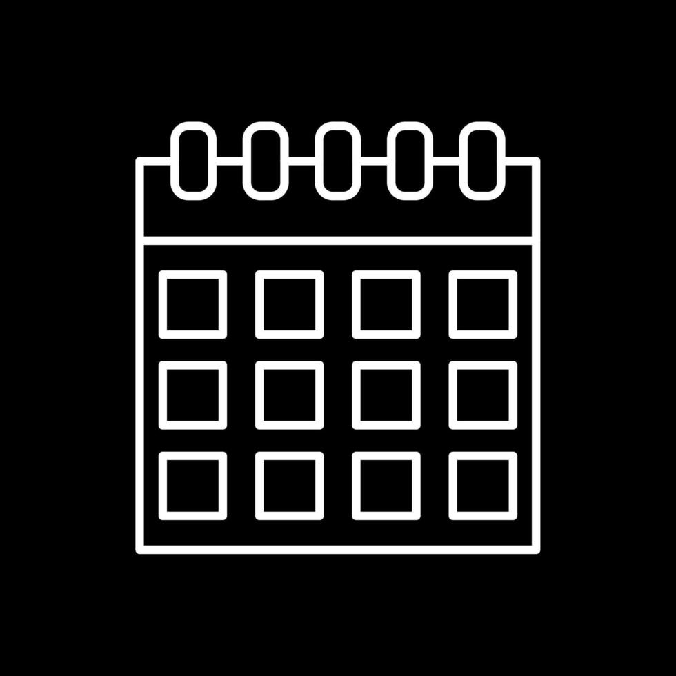 Calendar Line Inverted Icon vector