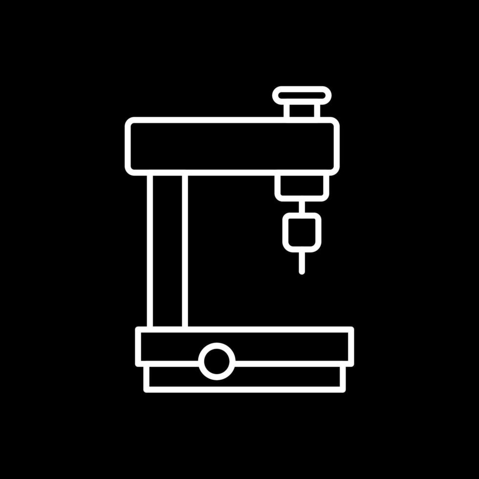 Milling Machine Line Inverted Icon vector