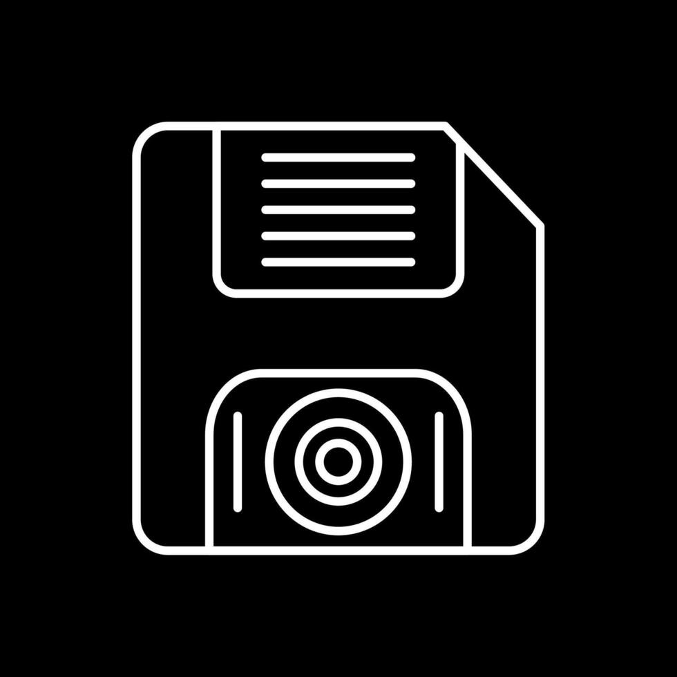 Floppy Disk Line Inverted Icon vector