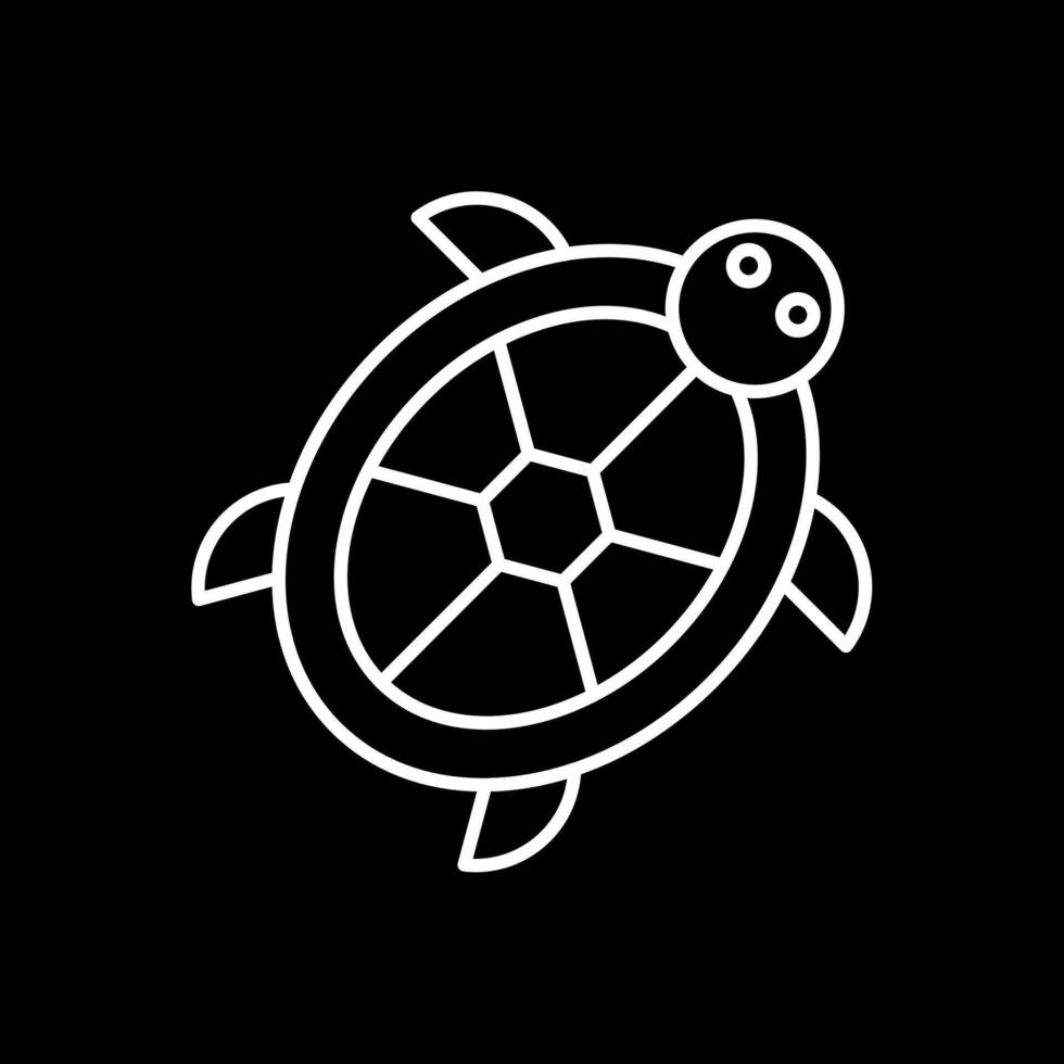 icono de línea de tortuga invertida vector