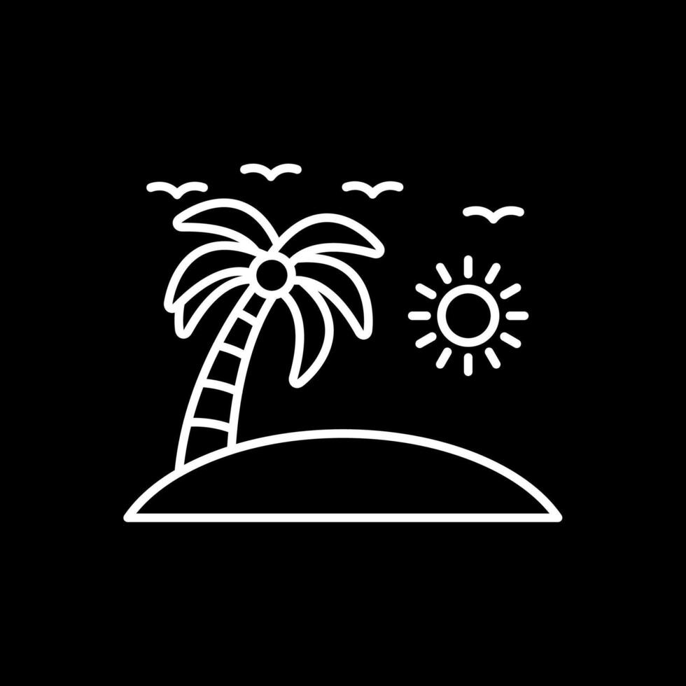 Beach Line Inverted Icon vector