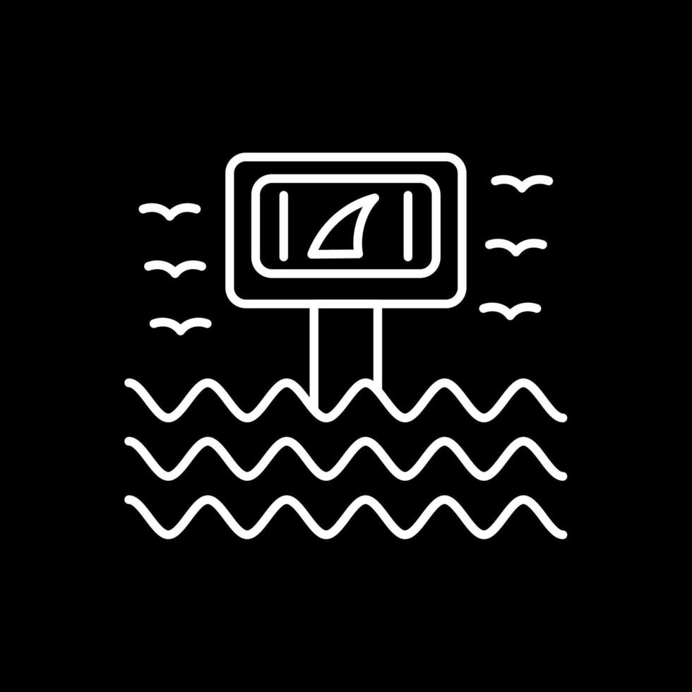 Warning Sign Line Inverted Icon vector
