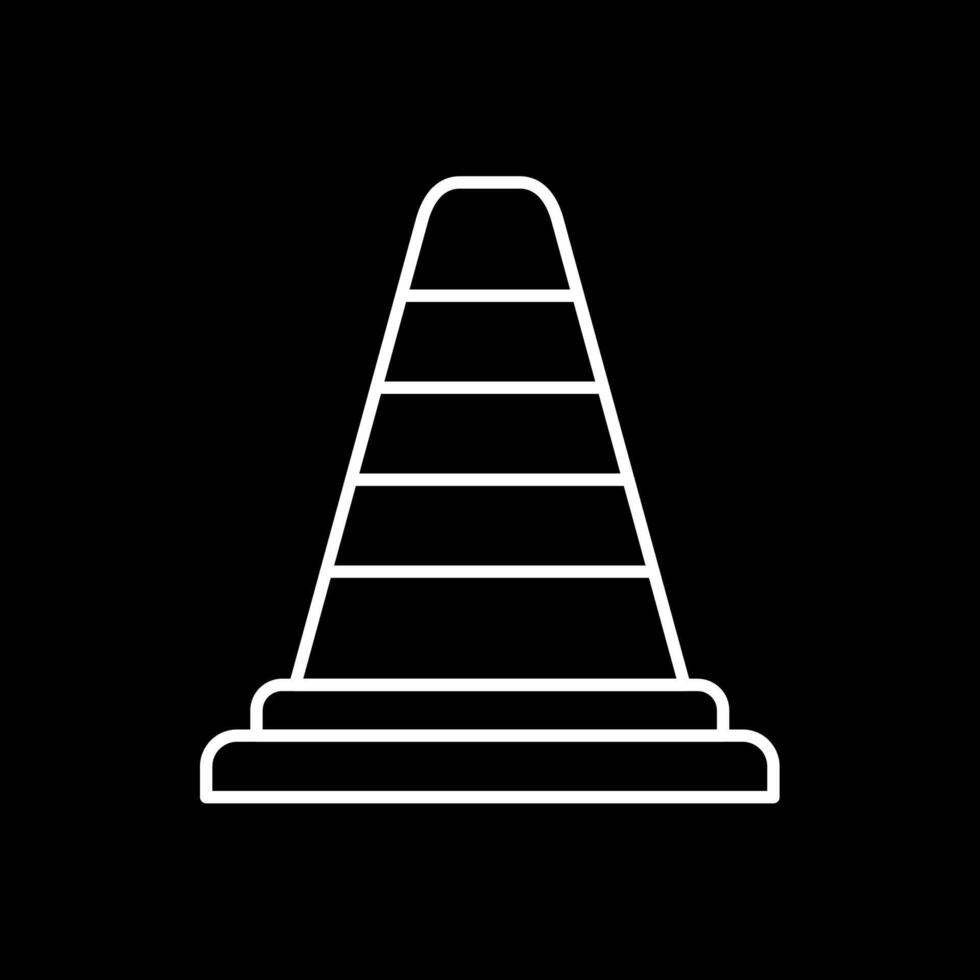 Traffic Cone Line Inverted Icon vector