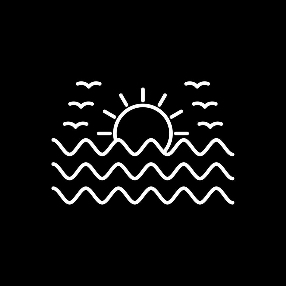 Sunset Line Inverted Icon vector