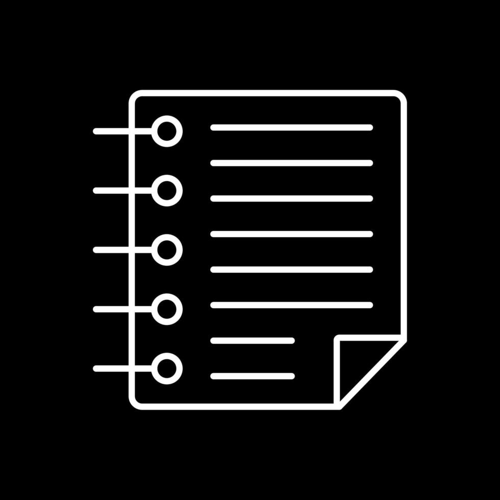 Notes Line Inverted Icon vector