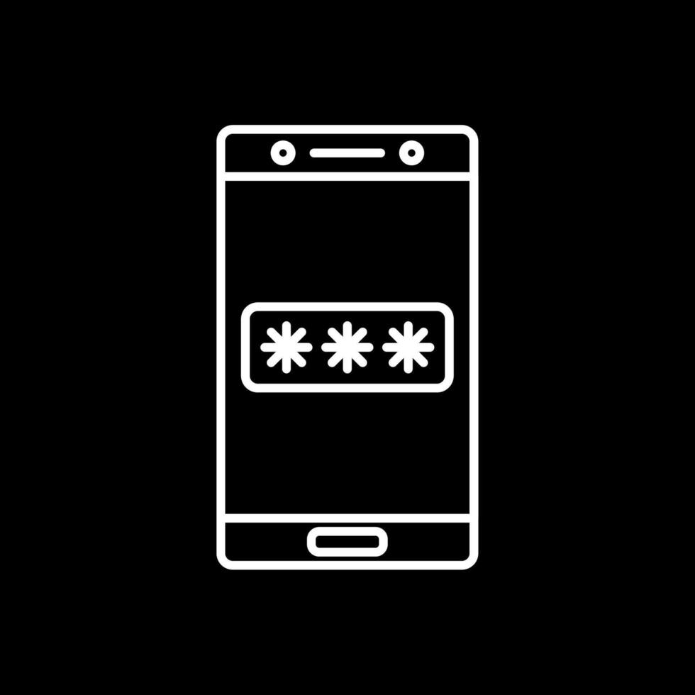 Password Line Inverted Icon vector