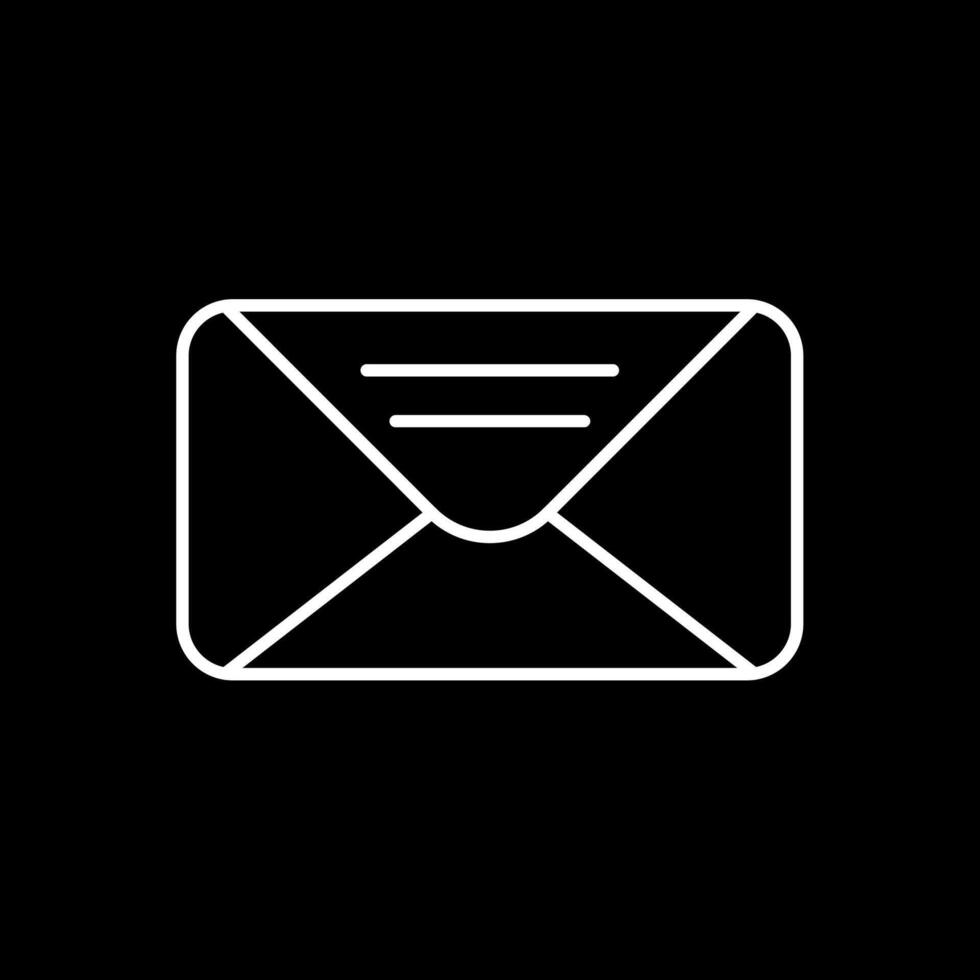 icono de línea de correo invertida vector