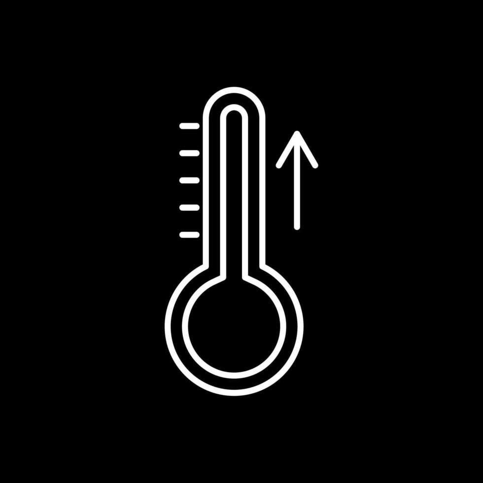 Rising Temperature Line Inverted Icon vector