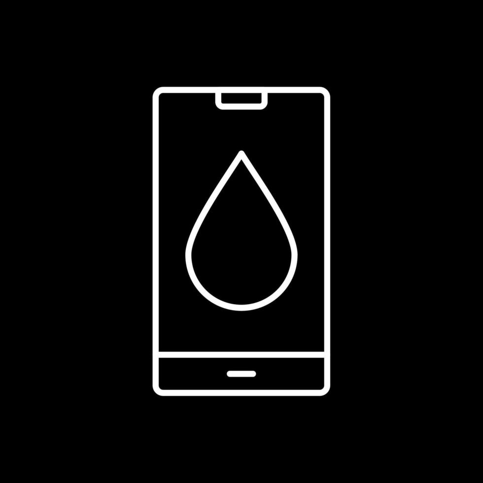 Water Drop Line Inverted Icon vector