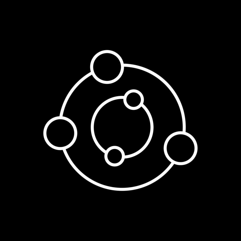 Solar System Line Inverted Icon vector