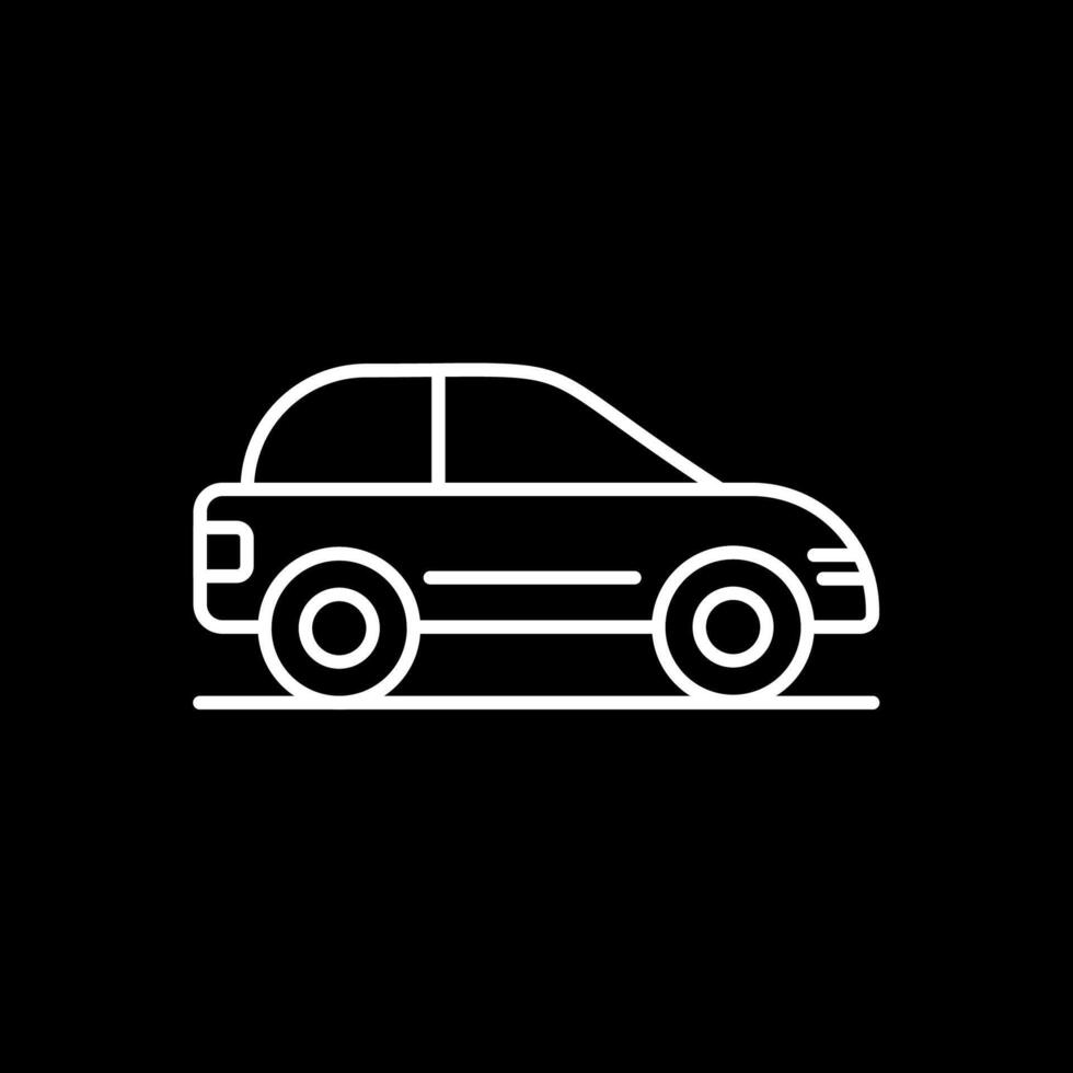 Car Line Inverted Icon vector