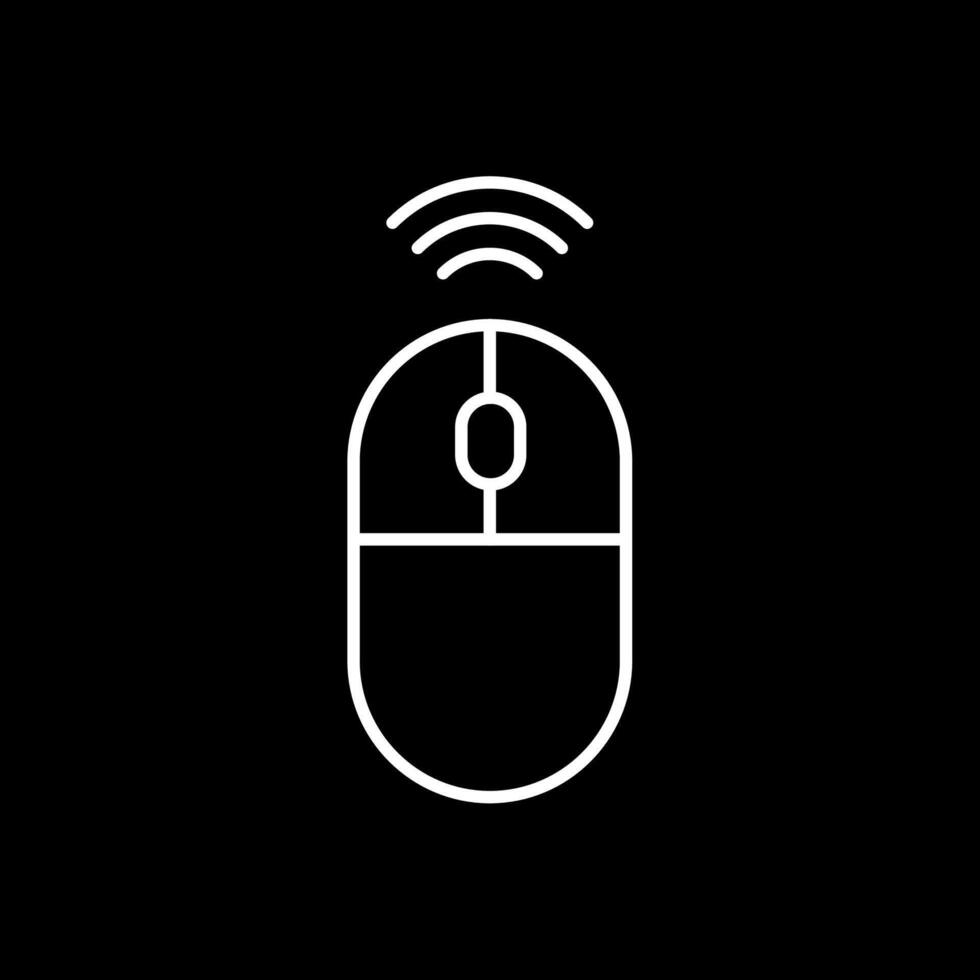 Wireless Mouse Line Inverted Icon vector