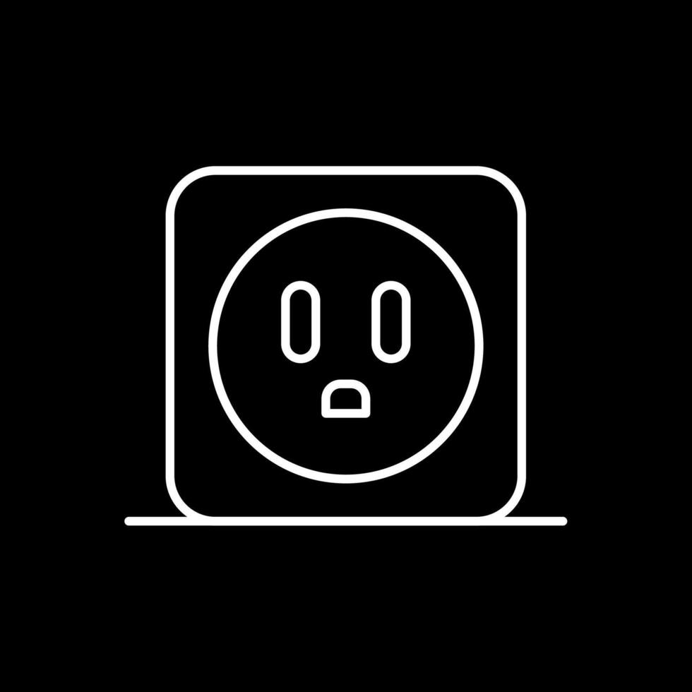 Power Socket Line Inverted Icon vector