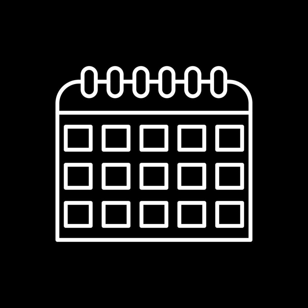 Calendar Line Inverted Icon vector