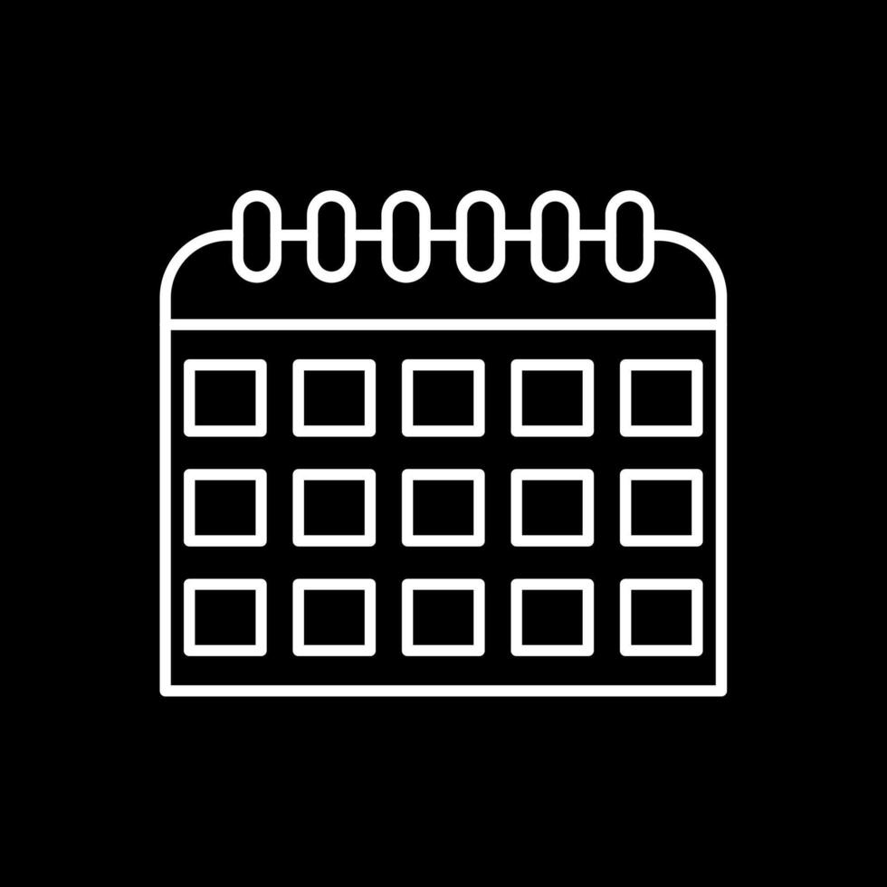 Calendar Line Inverted Icon vector