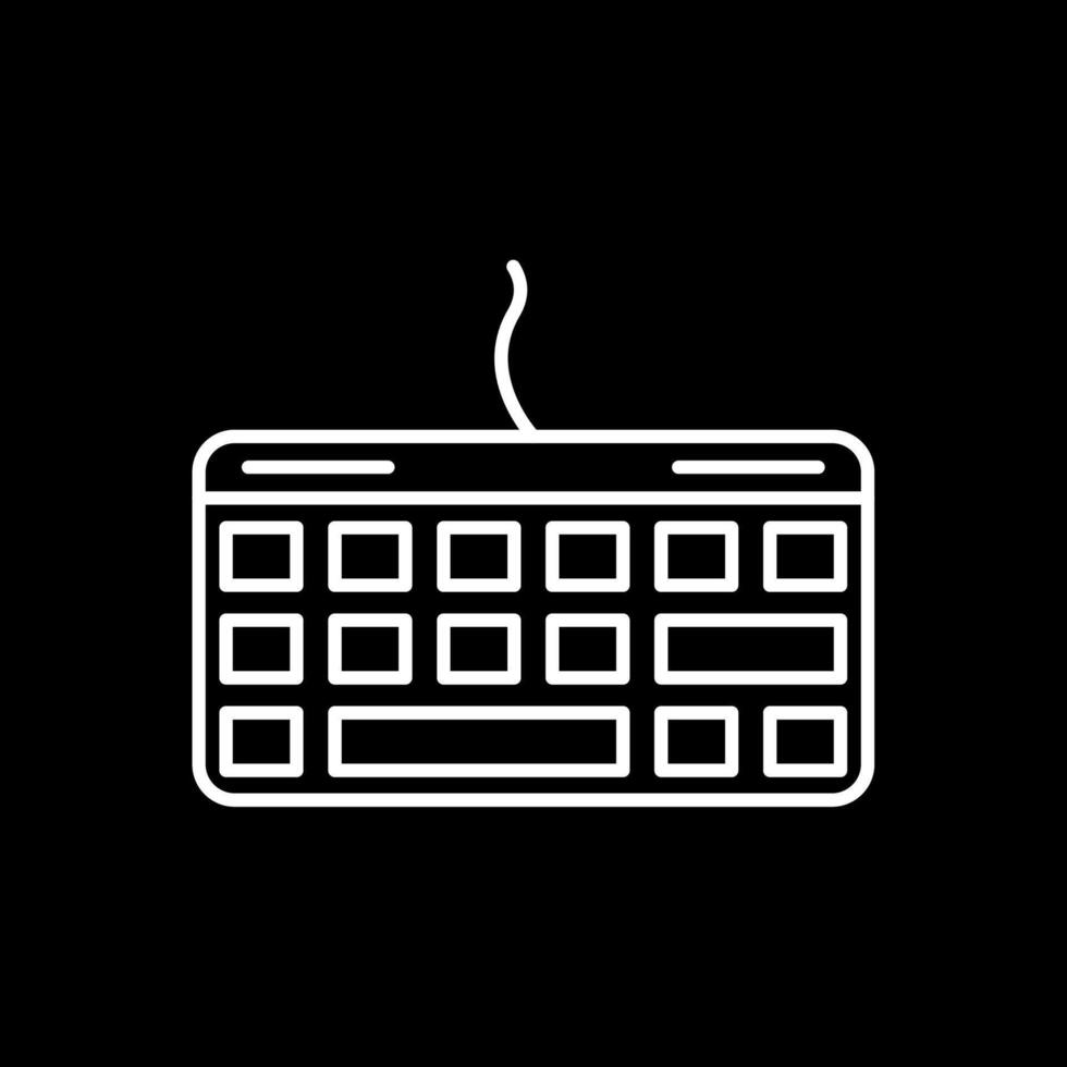 icono de línea de teclado invertida vector