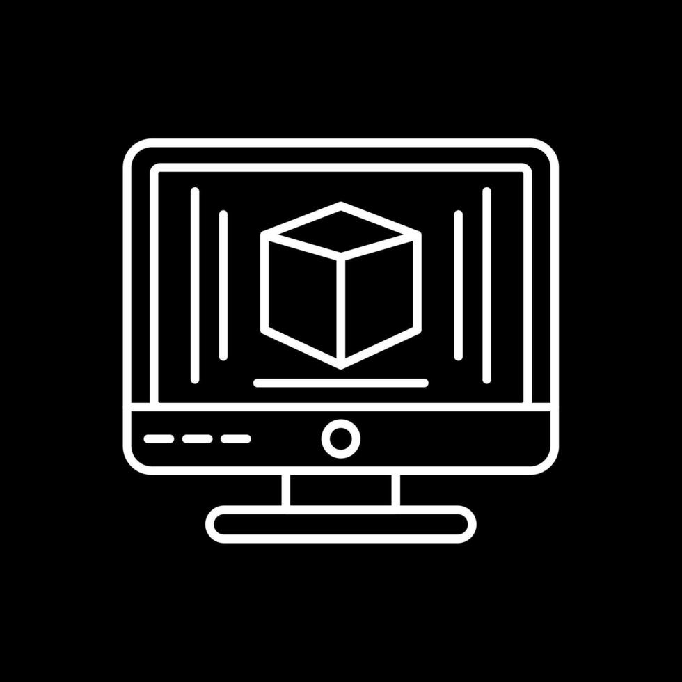 3d Modeling Line Inverted Icon vector