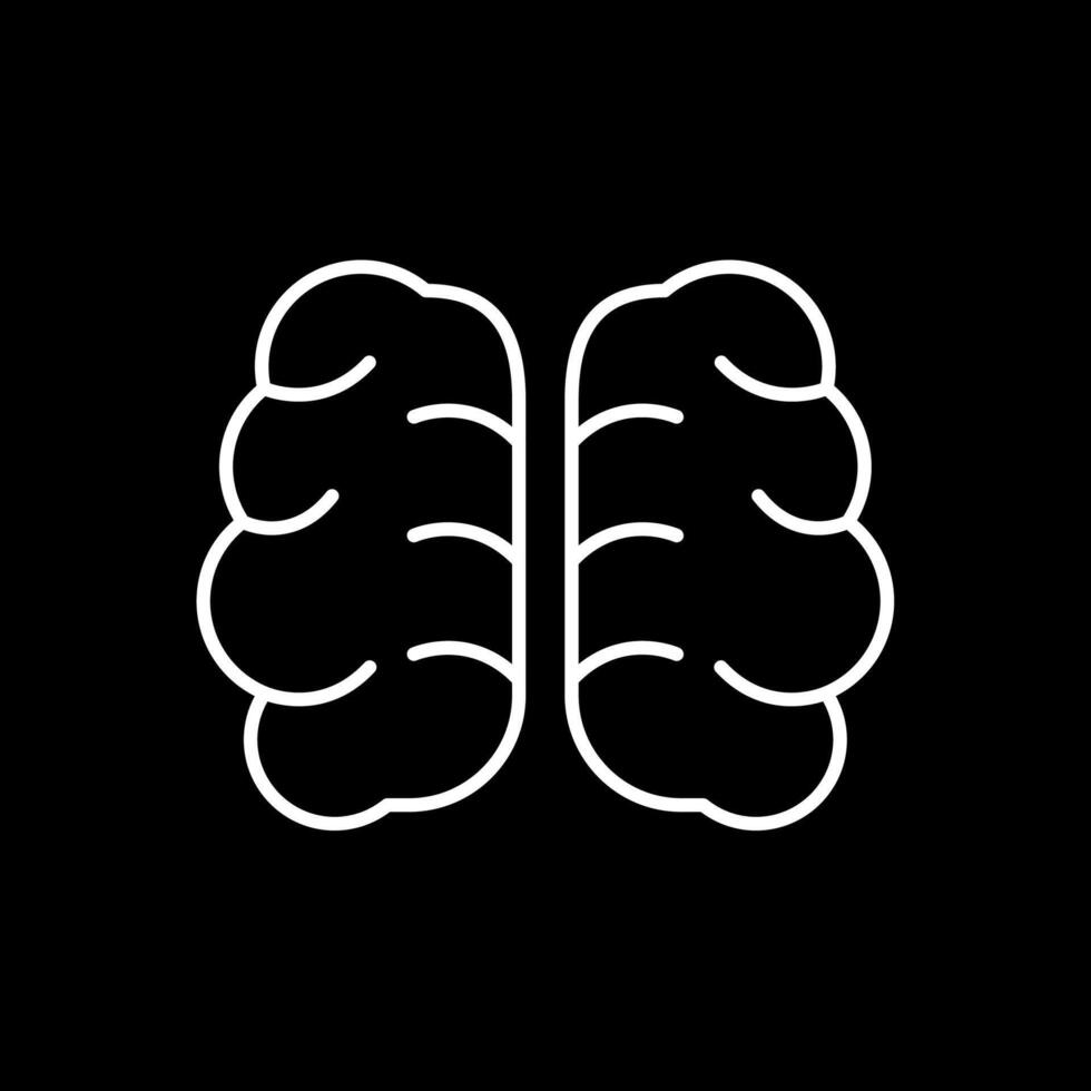 brain Line Inverted Icon vector